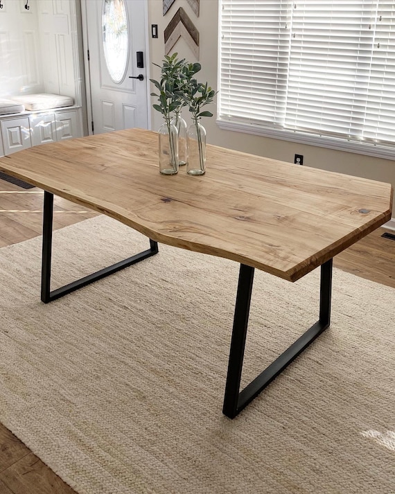 Sale Wood Table Live Edge Table Live Edge Wood Table Rustic Table Modern  Table Dining Table Maple Farmhouse Style Slab 