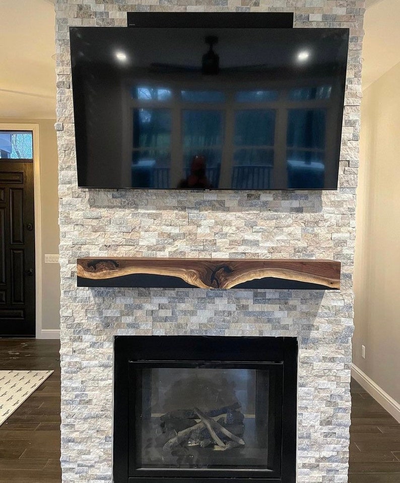 Mantel Epoxy River Mantel Walnut Mantel Wood Mantel Etsy