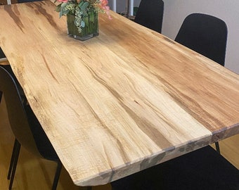 Live Edge Dining Table | Slab Table | Maple Dining Table | Rustic Modern Table | Custom Table