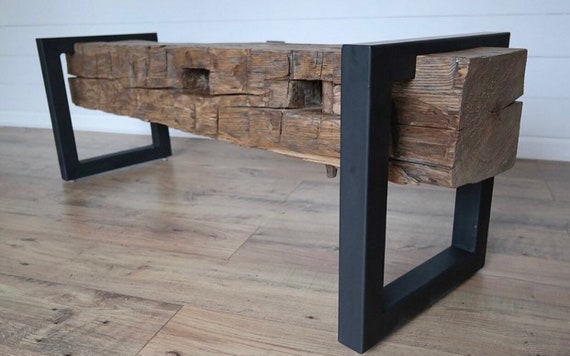 Barn Beam Bench Rustic Bench Farmhouse Bench Shipping Etsy