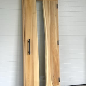 Clear Cedar Sauna Door | Custom Door | Live Edge Sauna Door | Glass Sauna Door