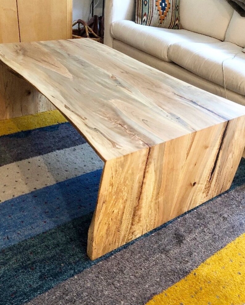 Live Edge Coffee Table Waterfall Coffee Table Modern Etsy