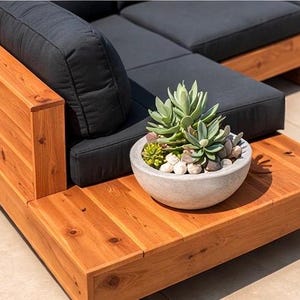 Modern Cedar Outdoor Sofa | Patio Sectional Couch | Handmade Cedar Patio Furniture | Custom Deck Seating | Backyard Lounge Set