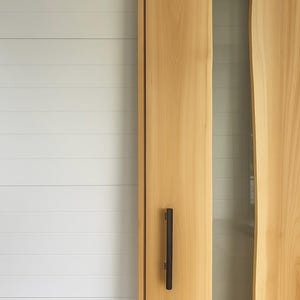 Clear Cedar Sauna Door | Custom Door | Live Edge Sauna Door | Glass Sauna Door