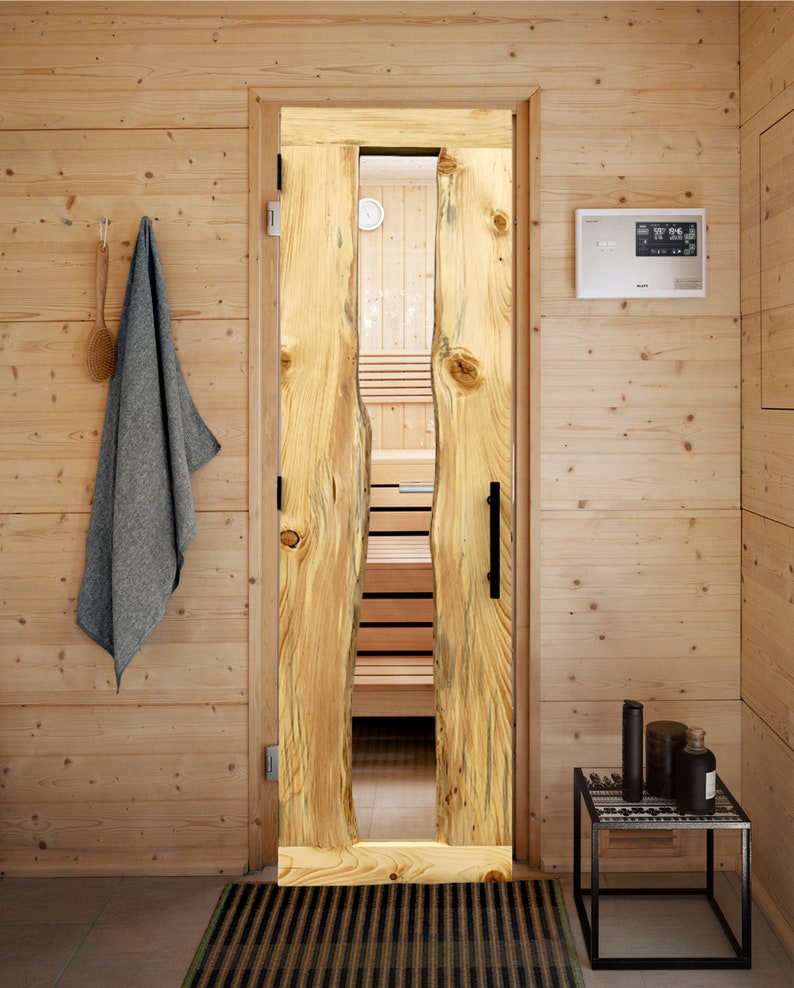 Sauna Door Custom Door Live Edge Sauna Door Glass Sauna Etsy