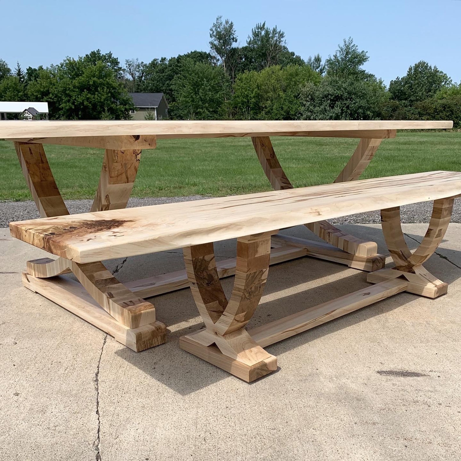 Live Edge Table Hardwood Dining Table Modern Dining Table Etsy