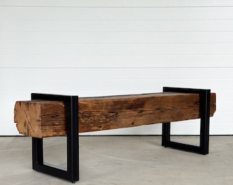 Barn Beam Bench | Rustic Bench | Farmhouse Bench | Rustic Modern Bench