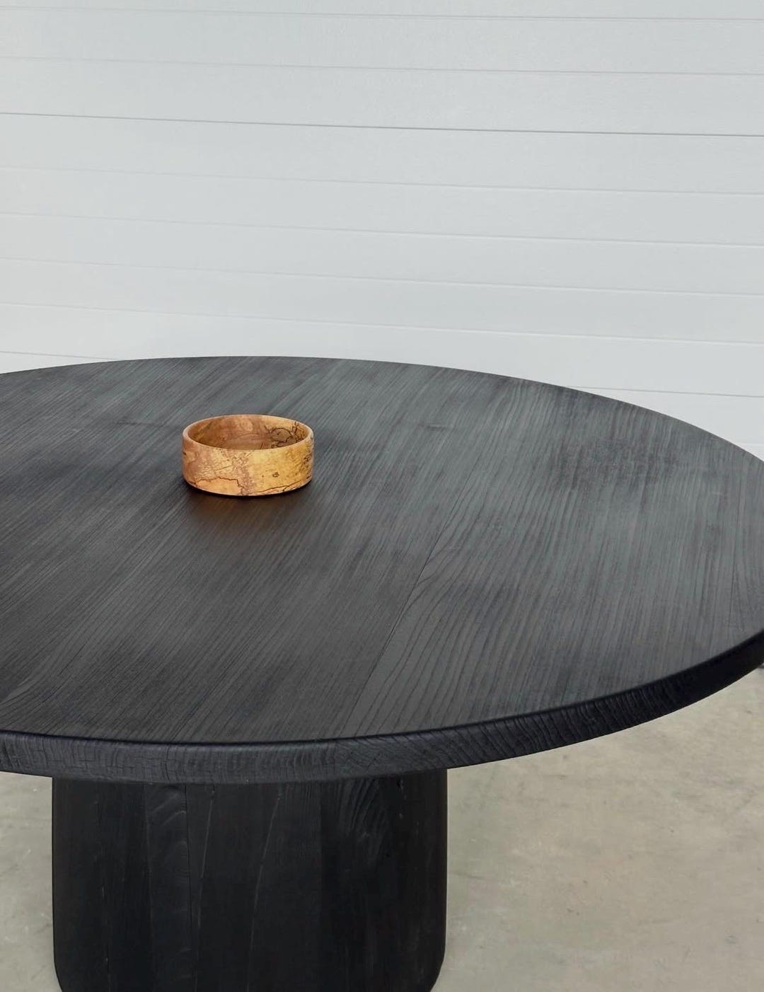 Custom Black Round Dining Table – Solid Hardwood Pedestal Base – Luxury ...