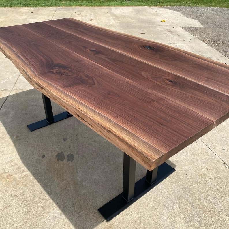 Live Edge Walnut Table Walnut Dining Table Walnut Slab Etsy