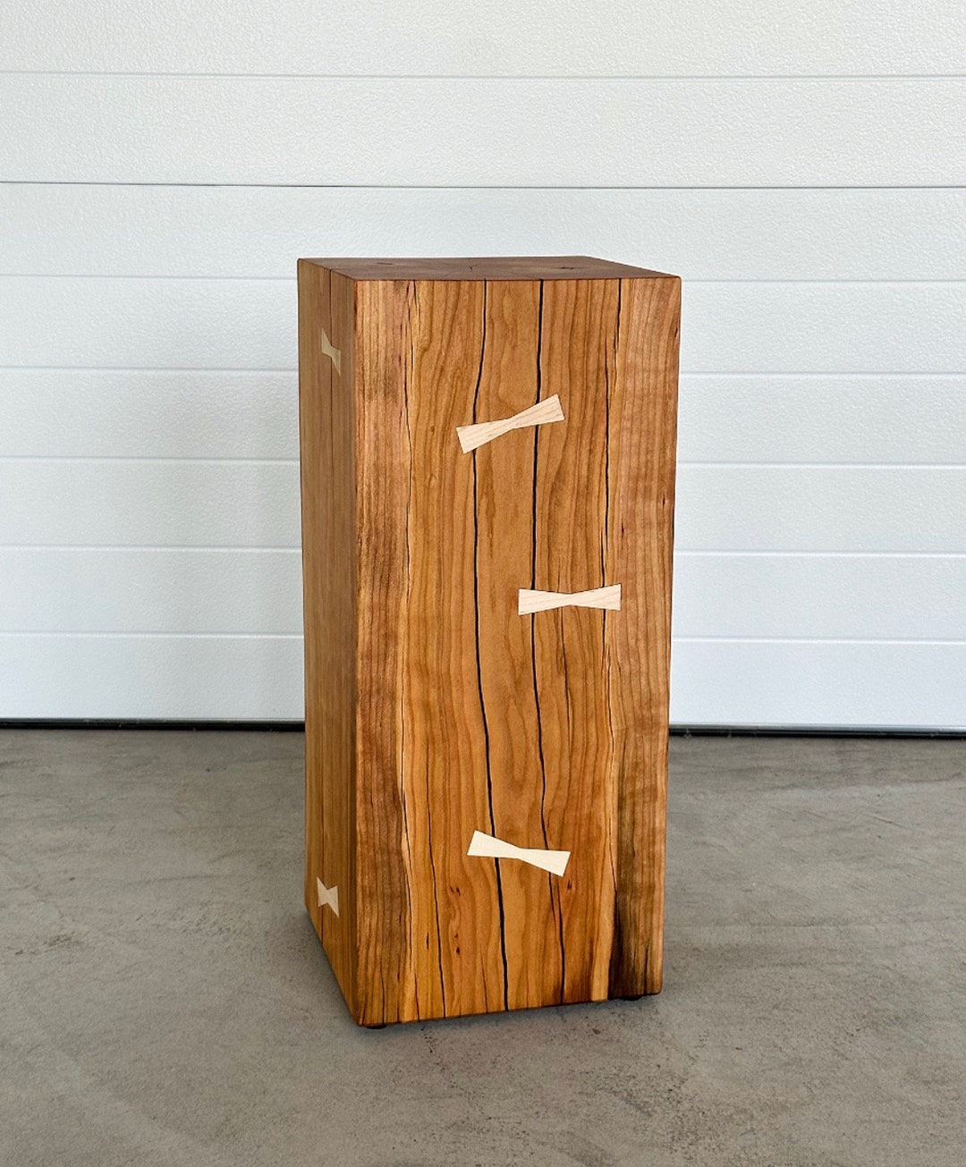 Wooden Cube End Table | Wood Chunk Table - Etsy