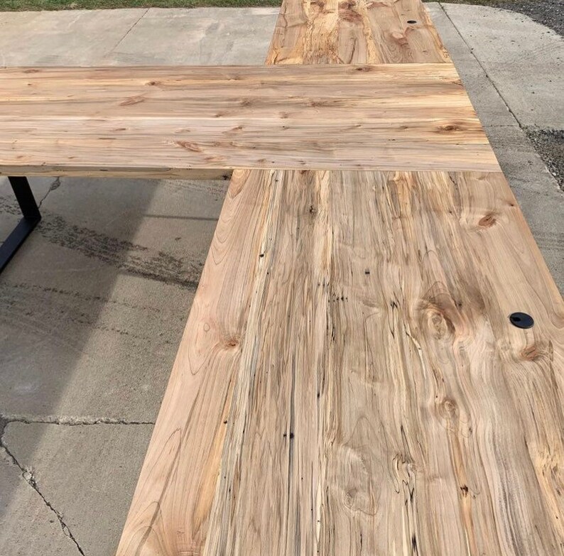 Tshaped Desk Two Person Desk Maple Desk Office Etsy