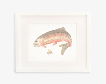 Fly Fishing Watercolor Print - Fish - Golden Trout