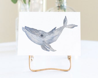 Whale Card - Humpback Whale Watercolor Card
