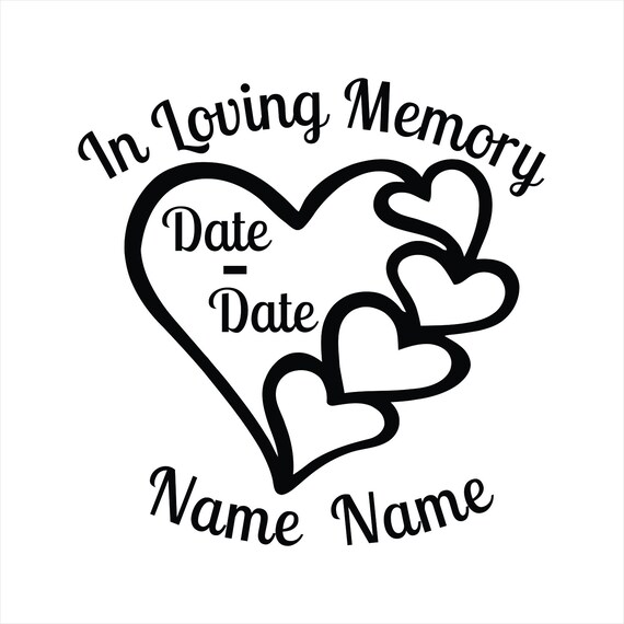 Memorial Hearts Heart 5 Hearts Valentine Decal Sticker Etsy