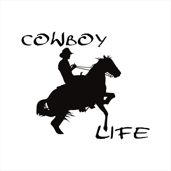 Cowboys Riding Horse Western Car Window Vinyl Decal Sticker
