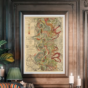 Mississippi River, Art Print, Mississippi Valley, Harold Fisk Maps, Alluvial River, River Valley, Mississippi Alluvial Valley, Valley River