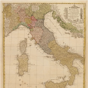 Italien, Vintage Karte, Giclée-Karte Drucken, Italien Karte, Kartenkunst, historische Karte, alte Karte, Karte Kunstdrucke, Karte Wandkunst, Karte Room Decor, Italienische Karte