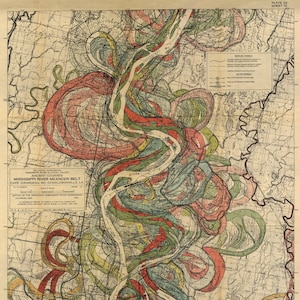 Mississippi River Map, Louisiana River, Harold Fisk Map, Page 22 Sheet 10, Mississippi River Meander Belt, Mississippi, Fisk Maps