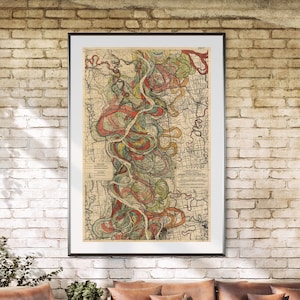 Mississippi River, Art Print, Arkansas River, Arkansas Mississippi, River Meander, Mississippi River Meander Belt, Fisk Map, Page 22 Sheet 8