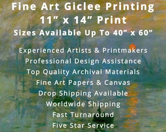 Giclee Printing Service, 11x14 Art Print, Print on Canvas, Canvas Wall Art, Fine Art Print, Giclee Printing, Giclee Wall Art, Artists Prints