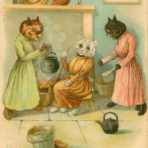 Louis Wain, Louis Wain Cats, Louis Wain Art, Wain Cats, Cats Louis Wain, Wain Louis, Louis Cats, Cinderella, Sisters, Cat Decor, Cat Art