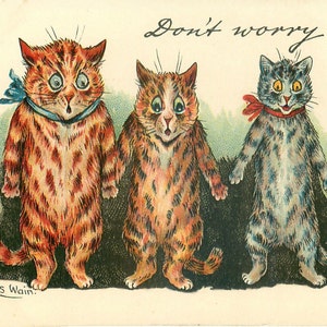 Louis Wain, Funny Cats, Louis Wain Cats, Wain Cats, Louis Funny, Funny Louis, Cats Louis Wain, Wain Louis, Louis Cats, Cat Decor, Cat Art