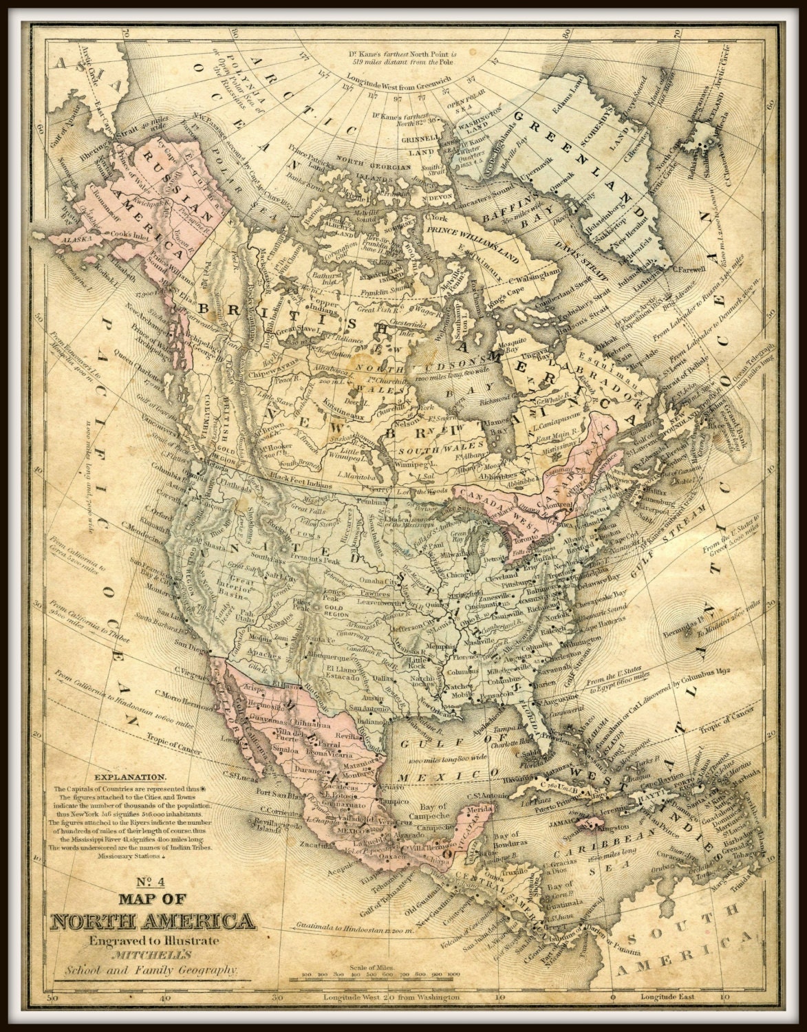 Old Map North America USA Map Poster - Il Fullxfull.934759429 G58s