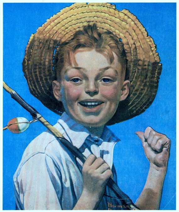 colored boy holding fishing pole Vintage, Art Print, Norman Rockwell, Boy With Fishing Pole 1919, Fishing  Print, Fishing Decor, Fishing Gifts for Men, Fishing Gifts, Fishing