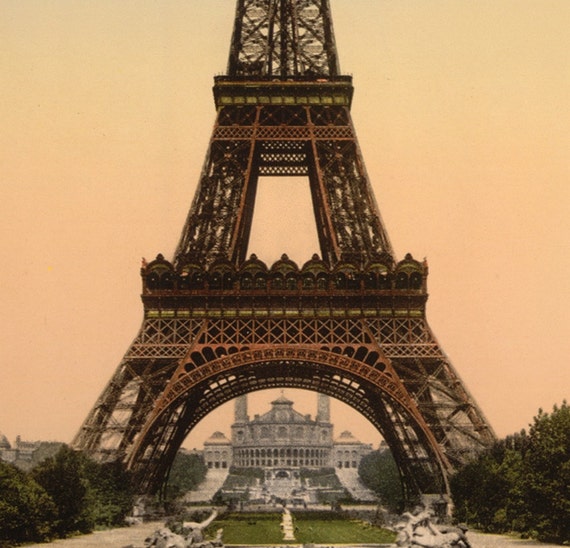 EIFFEL TOWER UNDER CONSTRUCTION PARIS FRANCE REAL CANVAS GICLEE 8X10 ART PRINT