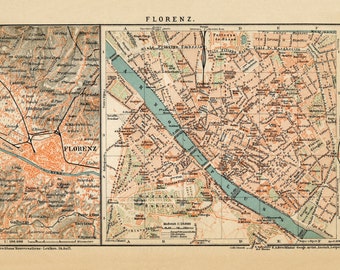 フィレンツェの古い地図 1835年 フィレンツェの地図 フィレンツェの