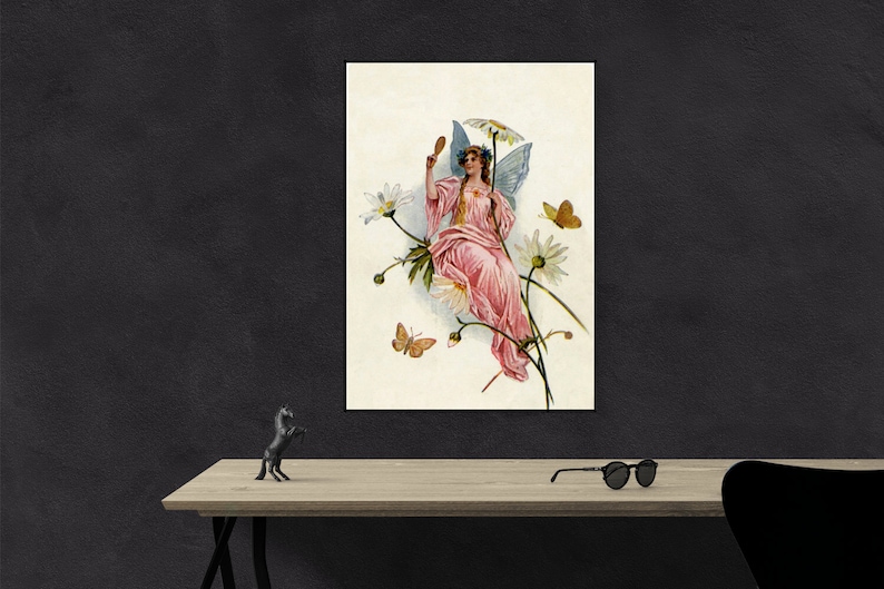 Fairy Drawings Vintage Drawings Vintage Fairy Fairy Pink Etsy