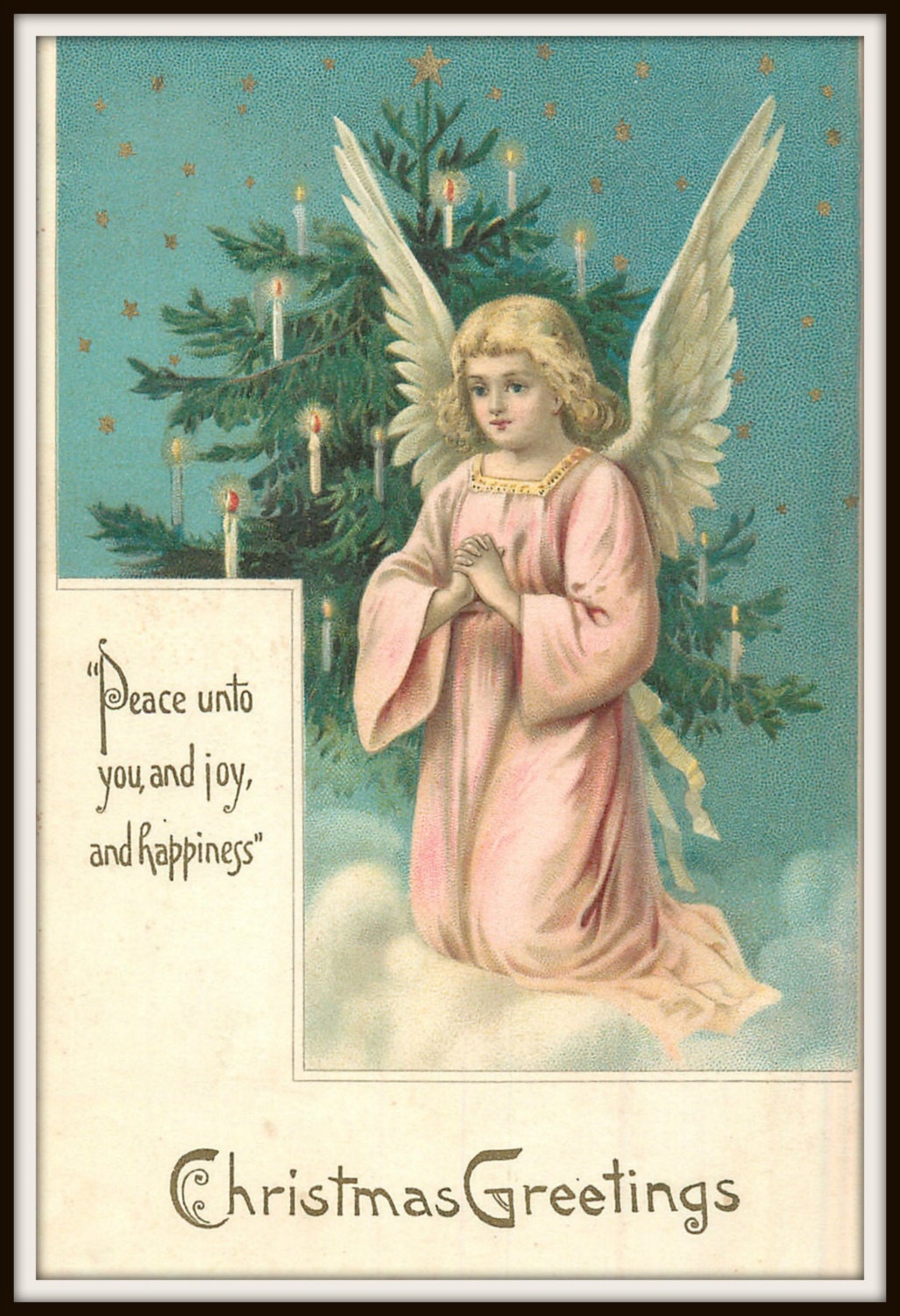 Praying Angel Christmas Angel Praying Angel Christmas Card - Etsy