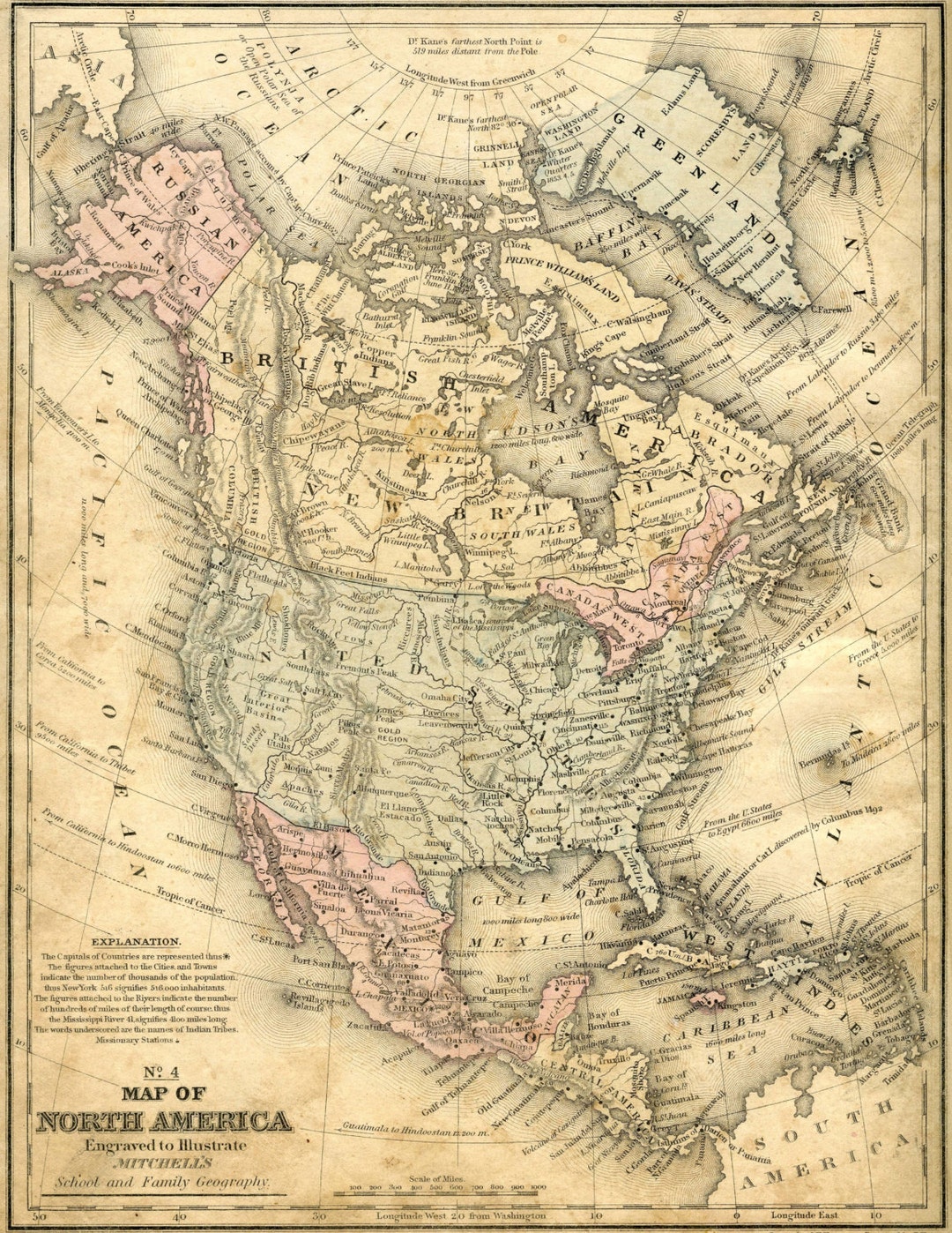 最新モデル Old Map, North America, USA, Map Poster, Map Art, Vintage 洋書