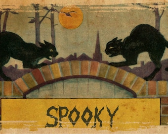 Spooky Black, Spooky Halloween, Halloween Spooky, Black Halloween, Black Spooky, Halloween Black, Vintage Halloween, Halloween Vintage, Art