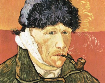 VanGogh Ear, Vincent VanGogh, VanGogh Vincent, Bandaged Ear, Vincent Ear, Pipe & Bandaged Ear, VanGogh Art, Dutch Artists, Self Multilation