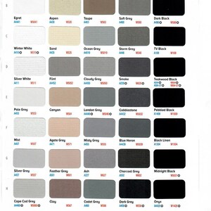 May include: A color chart with 80 different paint colors, organized in rows and columns. Each color is labeled with a name and a code. The chart is designed for use by artists and designers.