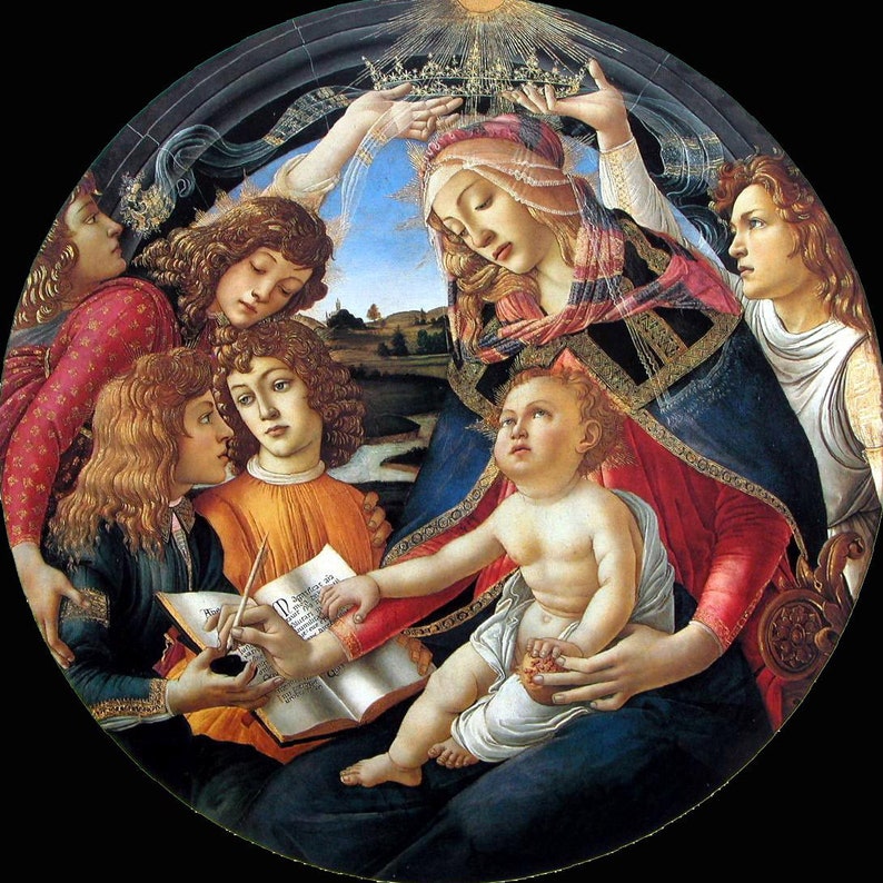 Sandro Botticelli Madonna of the Magnificat Virgin Mary Etsy