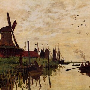 Monet Zaandam, Windmühle bei Zaandam Monet, Zaandam Monet, Windmühle Monet, Monet Windmühle, Claude Monet, Monet Kunstdruck, Windmühle Kunstdruck