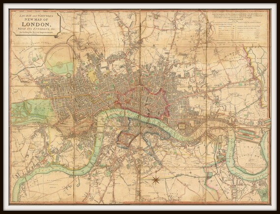 Map Of London 1800 London Map Map London London 1813 London Map Print London - Etsy