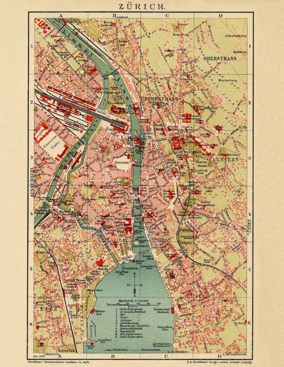 Zurich Switzerland Switzerland Map Zurich Map Map Zurich | Etsy