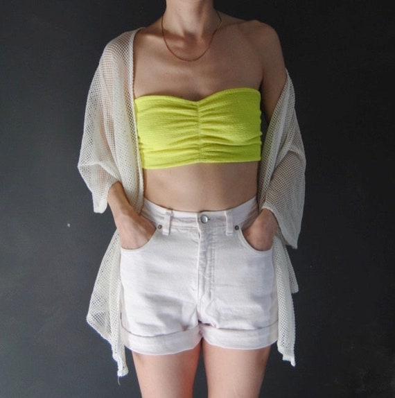 neon yellow bandeau top