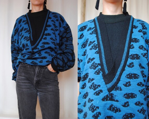cloud print sweater