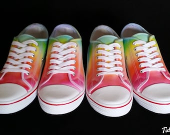 LGBT Pride Shoes - Rainbow Dyed Shoes - Tie Dyed Plimsolls - LGBT Plimsoles - Pride Rainbow Shoes