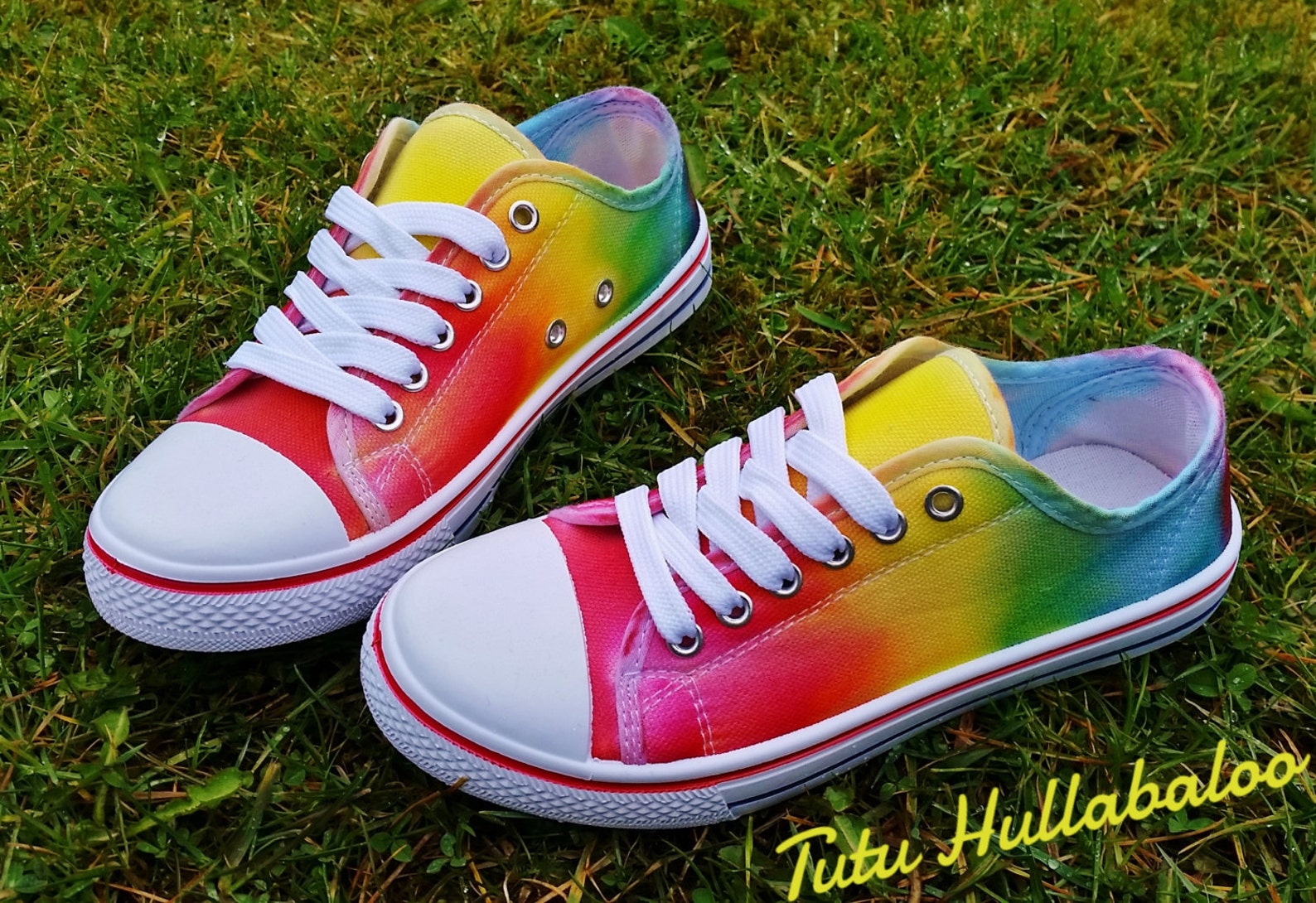 Tie Dye Shoes Summer Canvas Plimsoll Shoes Rainbow Bright Etsy
