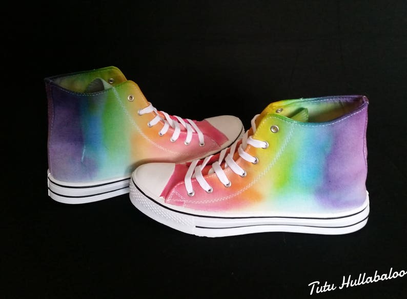 LGBT Pride Hightops Rainbow Dyed Shoes Tie Dyed Plimsolls LGBT Plimsoles image 5