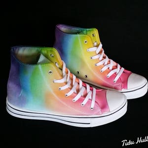 LGBT Pride Hightops Rainbow Dyed Shoes Tie Dyed Plimsolls LGBT Plimsoles image 4