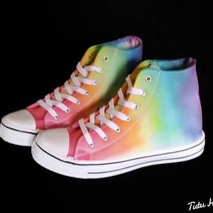 LGBT Pride Hightops Rainbow Dyed Shoes Tie Dyed Plimsolls LGBT Plimsoles image 6