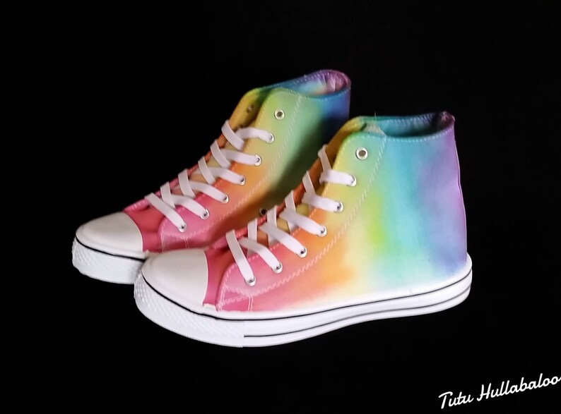 LGBT Pride Hightops Rainbow Dyed Shoes Tie Dyed Plimsolls LGBT Plimsoles image 6