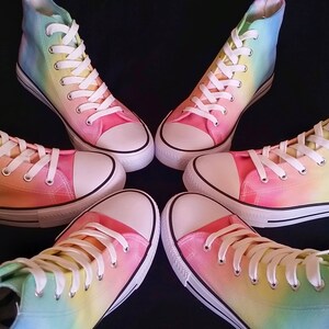 LGBT Pride Hightops Rainbow Dyed Shoes Tie Dyed Plimsolls LGBT Plimsoles image 2