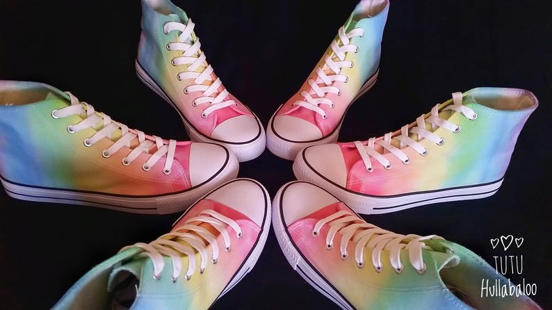 LGBT Pride Hightops Rainbow Dyed Shoes Tie Dyed Plimsolls LGBT Plimsoles image 2